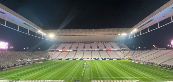 Arena Corinthians sem público antes do Dérbi da última quarta-feira — Foto Bruno Cassucci