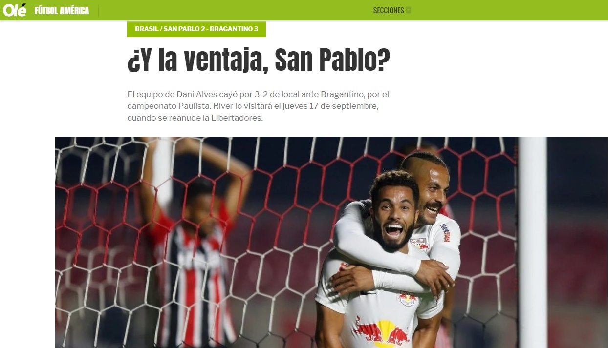 Jornal argentino ironiza derrota do São Paulo