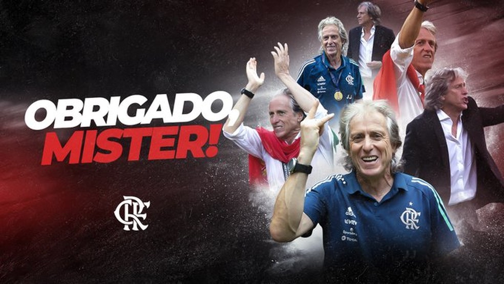 Montagem do Flamengo agradece a Jorge Jesus após saída do clube