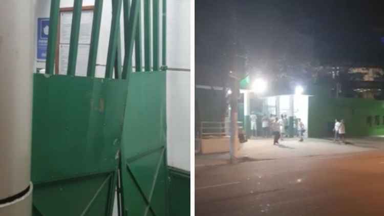 Vandalismo Portão da sede do Palmeiras foi chutado por torcedores após derrota