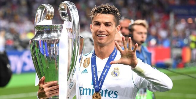 O Real Madrid soma 13 conquistas, com Cristiano Ronaldo participando de 4 delas (Divulgação/Twitter UEFA Champions League)